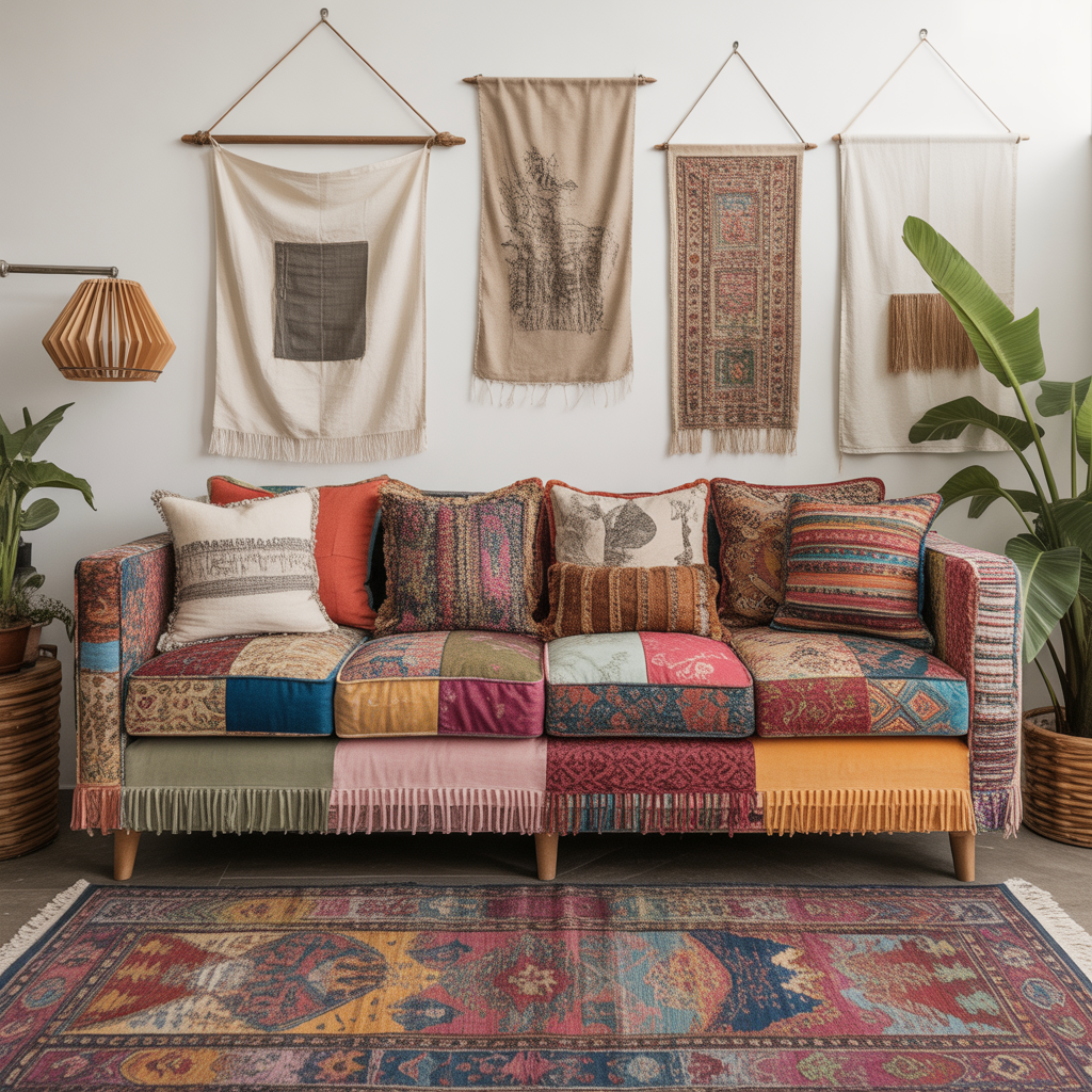 Patchwork Boho Couch for Artistic Souls
