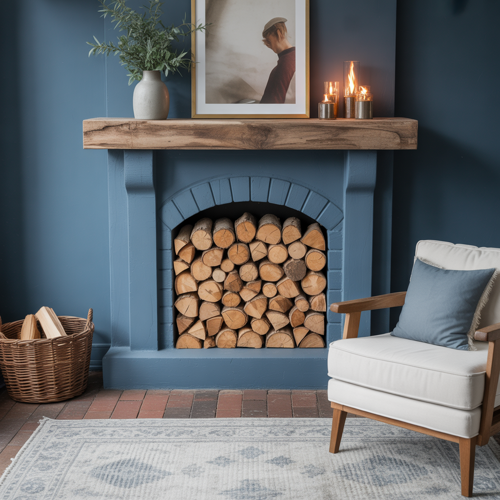 Incorporate Firewood as a Rustic Decoration