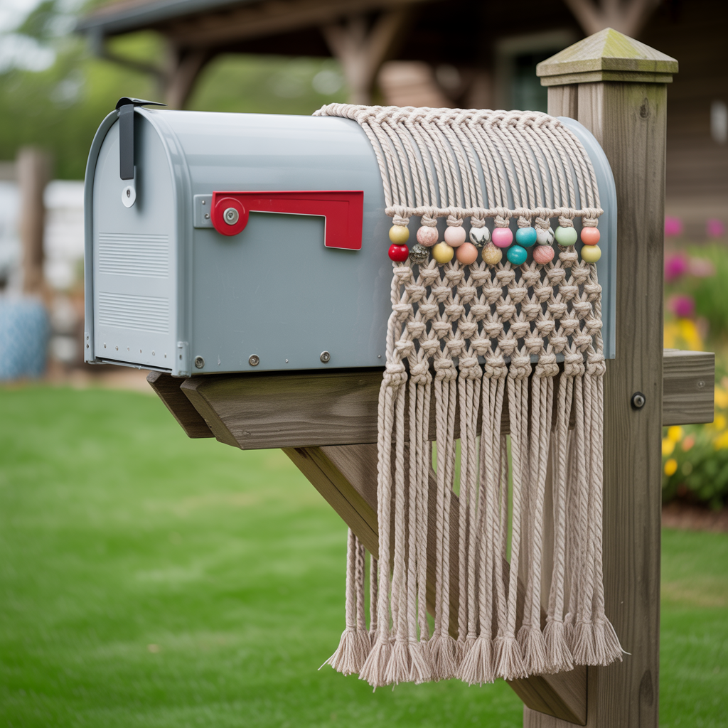 Boho Mailbox: 20 Creative and Inspiring Ideas for a Unique Entrance 2 Macramé Boho Mailbox Accents