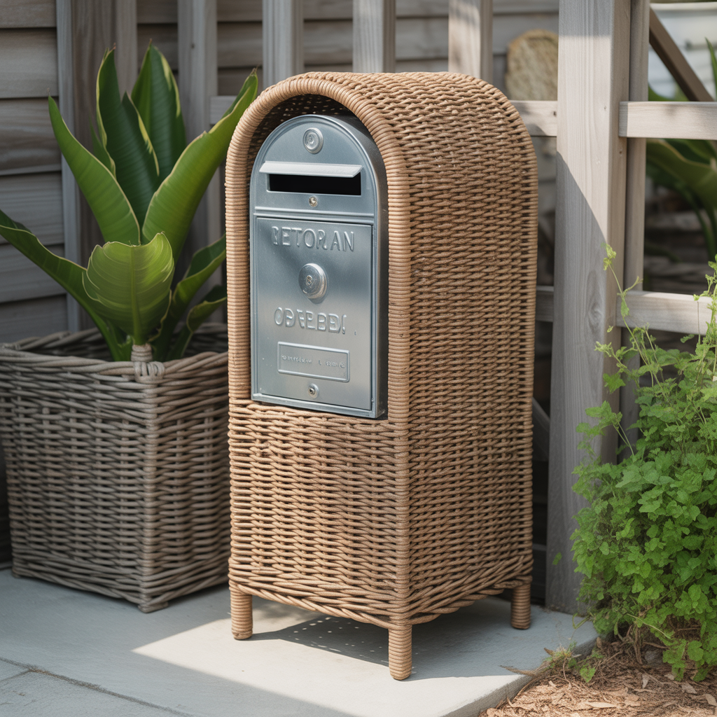 Boho Mailbox: 20 Creative and Inspiring Ideas for a Unique Entrance 5 Rattan and Wicker Mailbox Cover