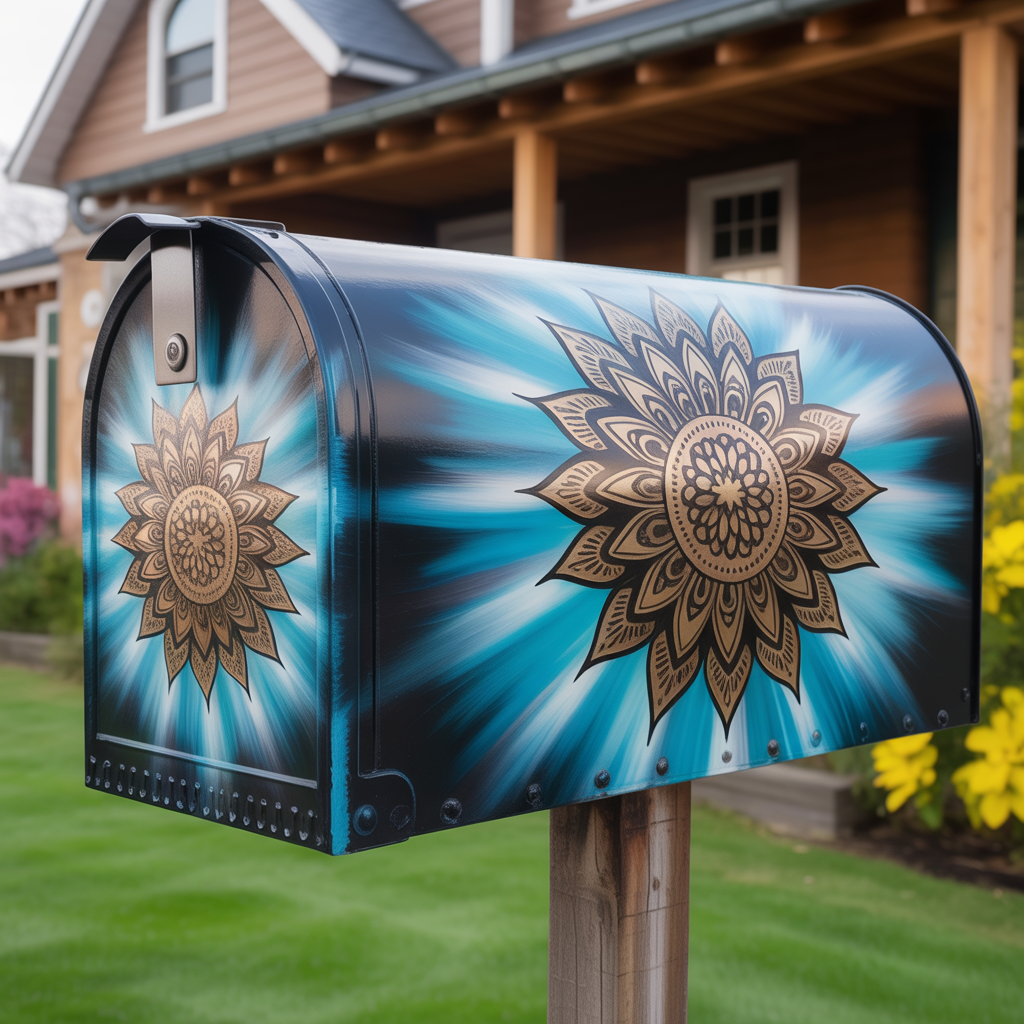 Boho Mailbox: 20 Creative and Inspiring Ideas for a Unique Entrance 8 Mandala Mailbox Art