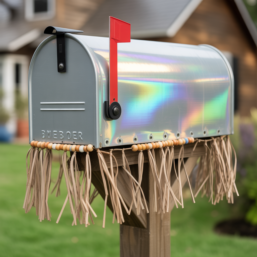 Boho Mailbox: 20 Creative and Inspiring Ideas for a Unique Entrance 9 Beaded Fringe Mailbox Décor