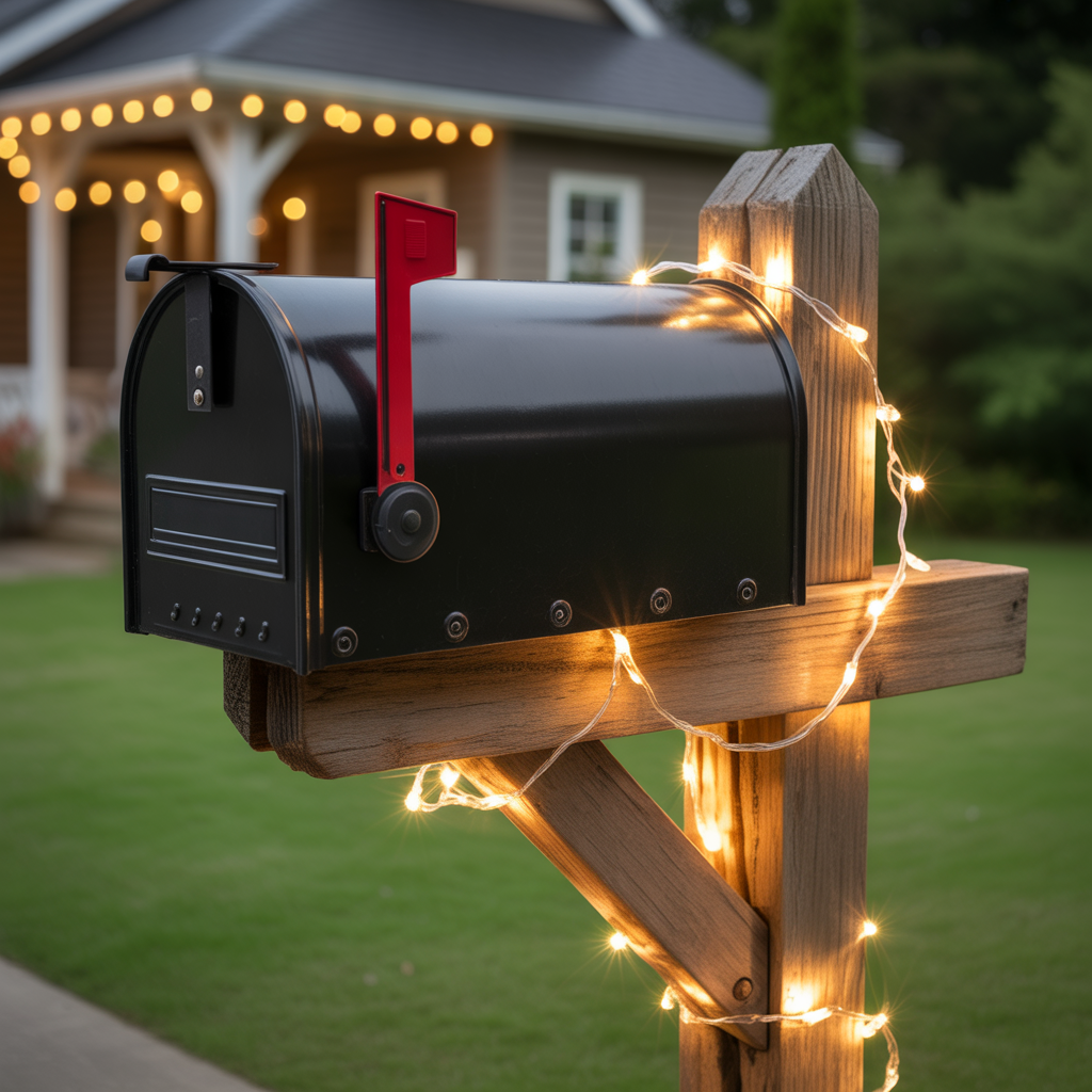 Boho Mailbox: 20 Creative and Inspiring Ideas for a Unique Entrance 15 Solar Fairy Lights for Evening Glow