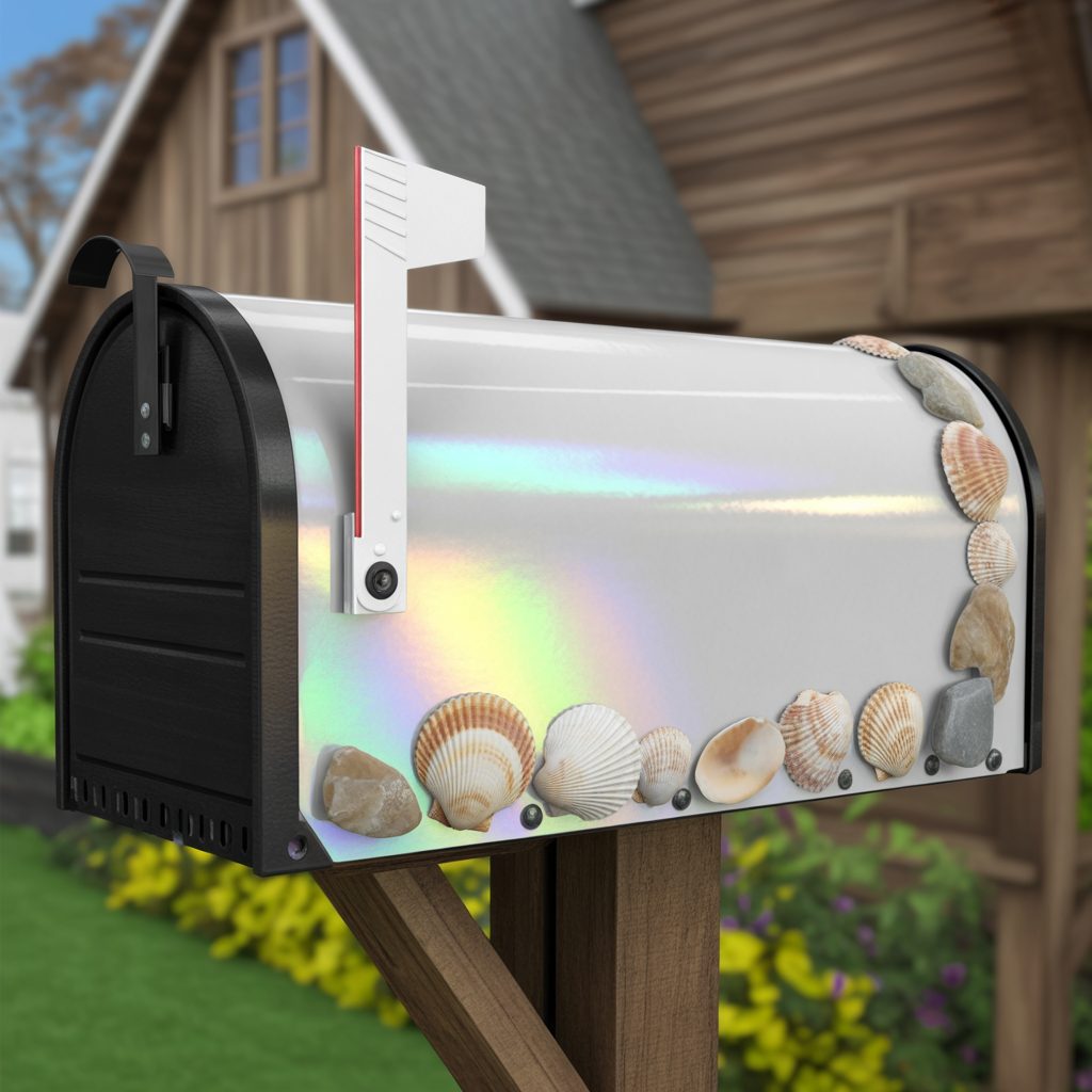 Boho Mailbox: 20 Creative and Inspiring Ideas for a Unique Entrance 17 Shell and Stone Embellishments