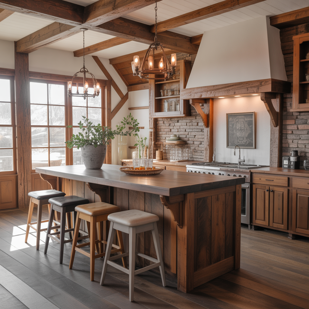 Kitchen Bar Design :Transform Your Space with these 20 inspiring ideas 3 Rustic Charm with Wooden Accents