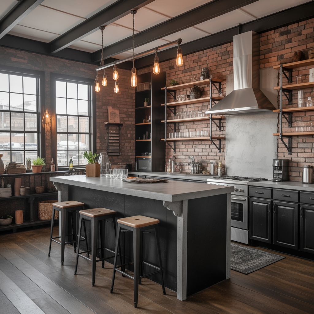 Kitchen Bar Design :Transform Your Space with these 20 inspiring ideas 4 Industrial-Inspired Kitchen Bar Design