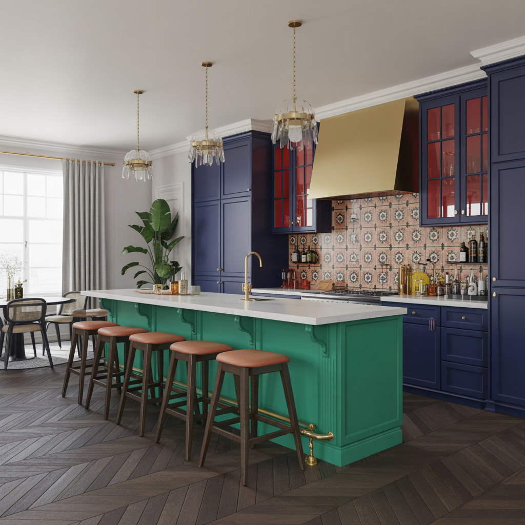 Kitchen Bar Design :Transform Your Space with these 20 inspiring ideas 11 Bold and Colorful Kitchen Bar