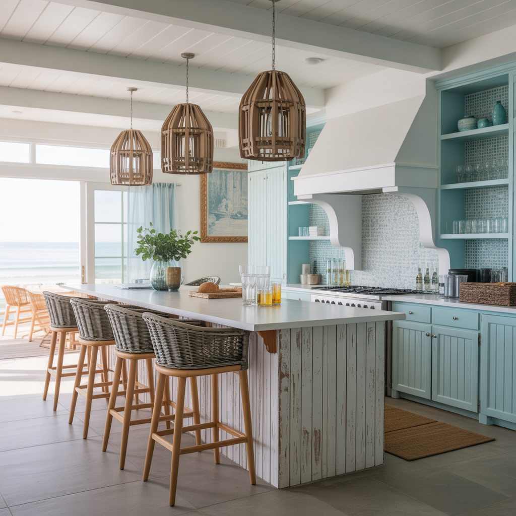 Kitchen Bar Design :Transform Your Space with these 20 inspiring ideas 14 Coastal Vibes Kitchen Bar