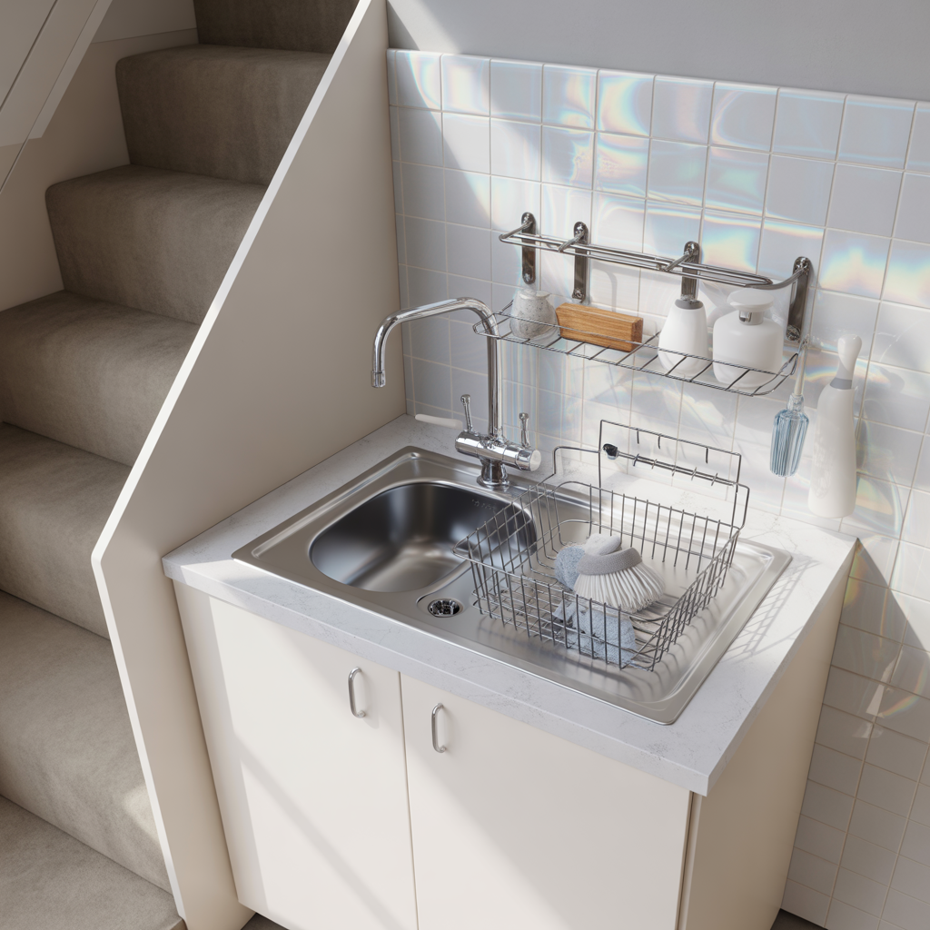 Laundry Under Stairs: 20 Creative and Practical Ideas to Maximize Space 19 Laundry with Built-In Sink