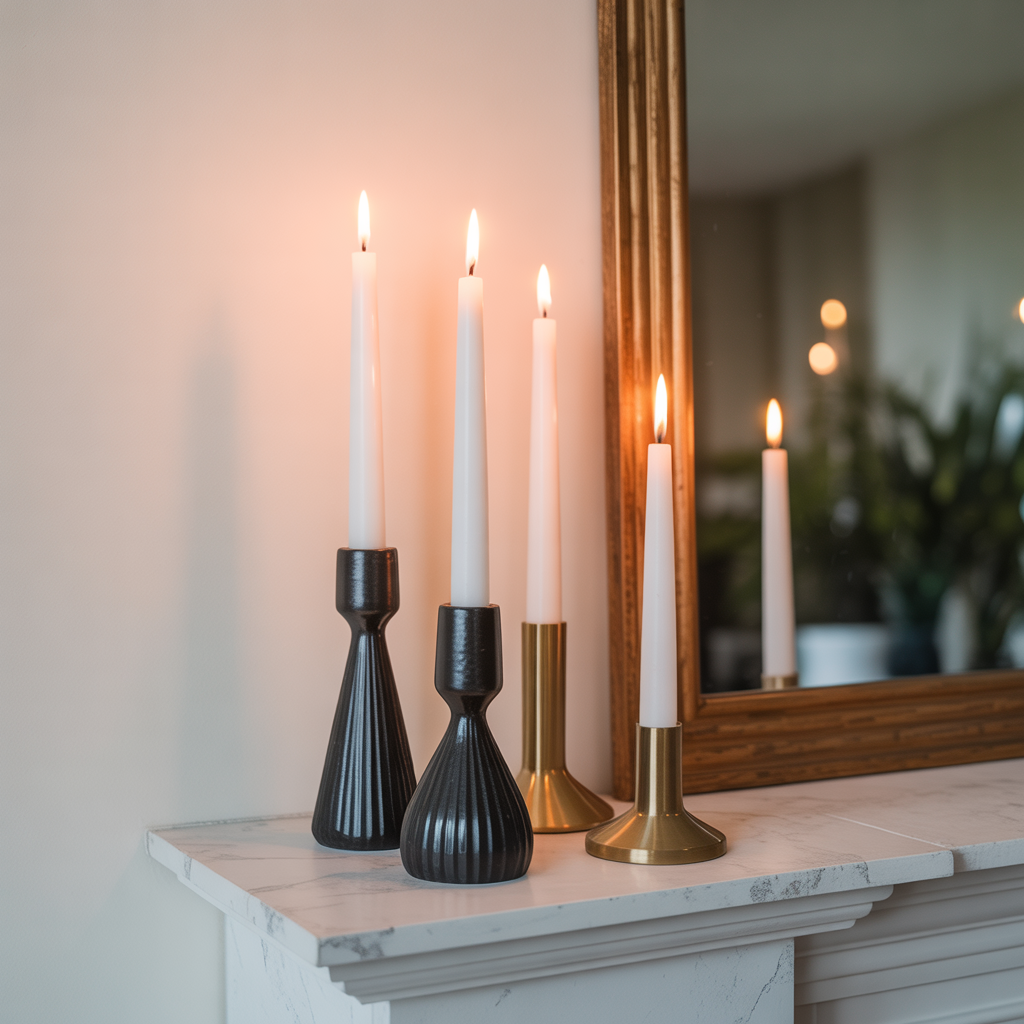 Candles in Sleek Holders