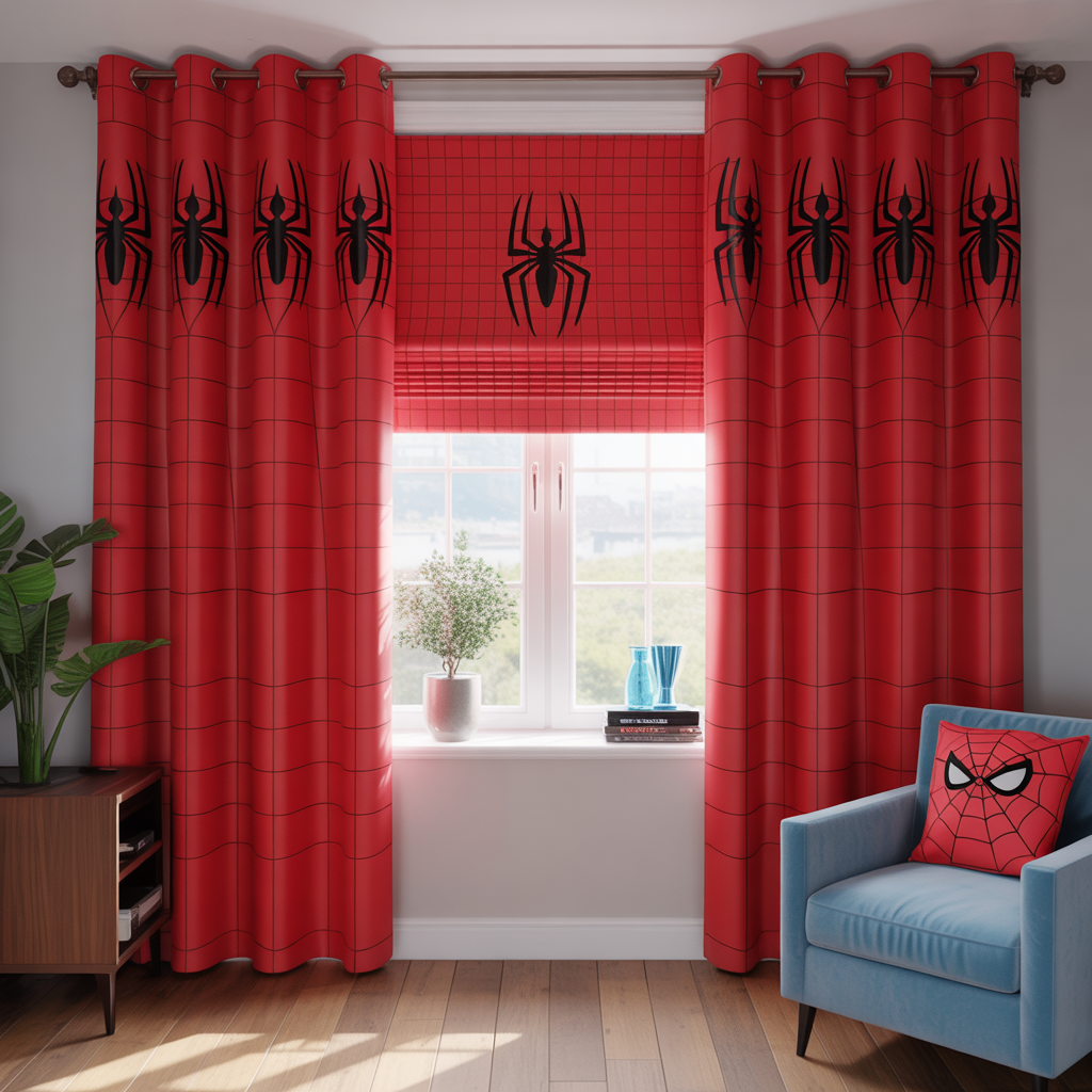 Web-Pattern Curtains or Blinds
