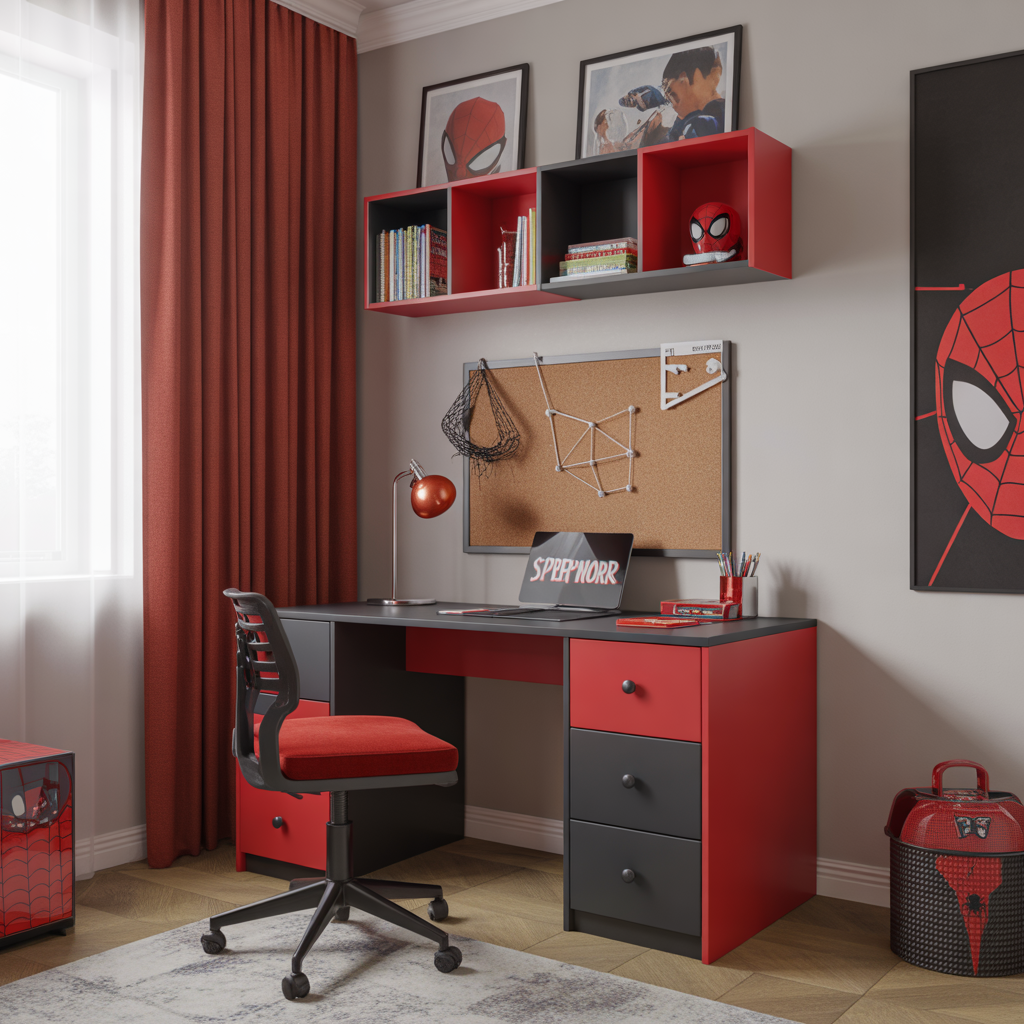 Spider-Man Inspired Desk and Study Area