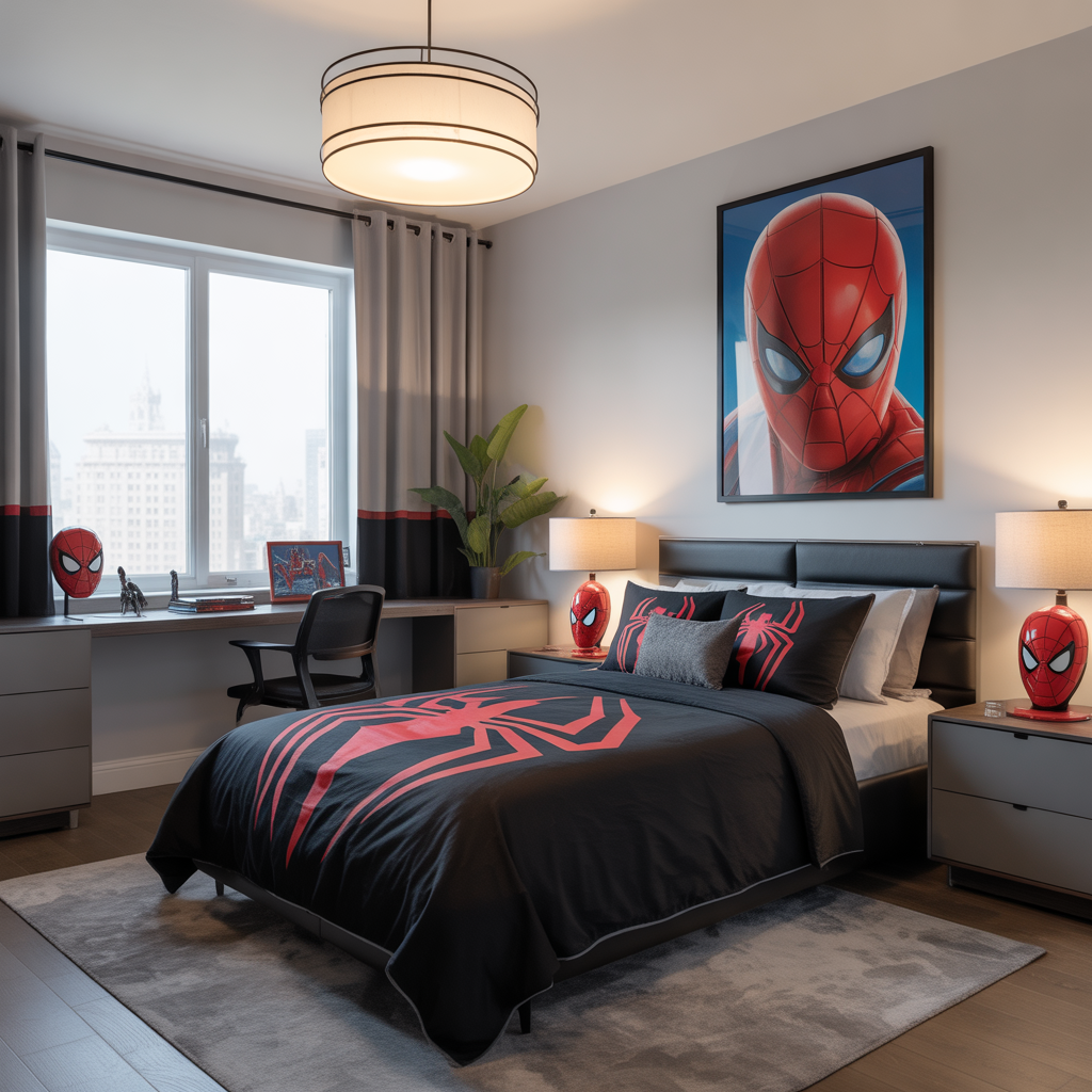 Minimalist Spider Man Bedroom for Subtle Fans