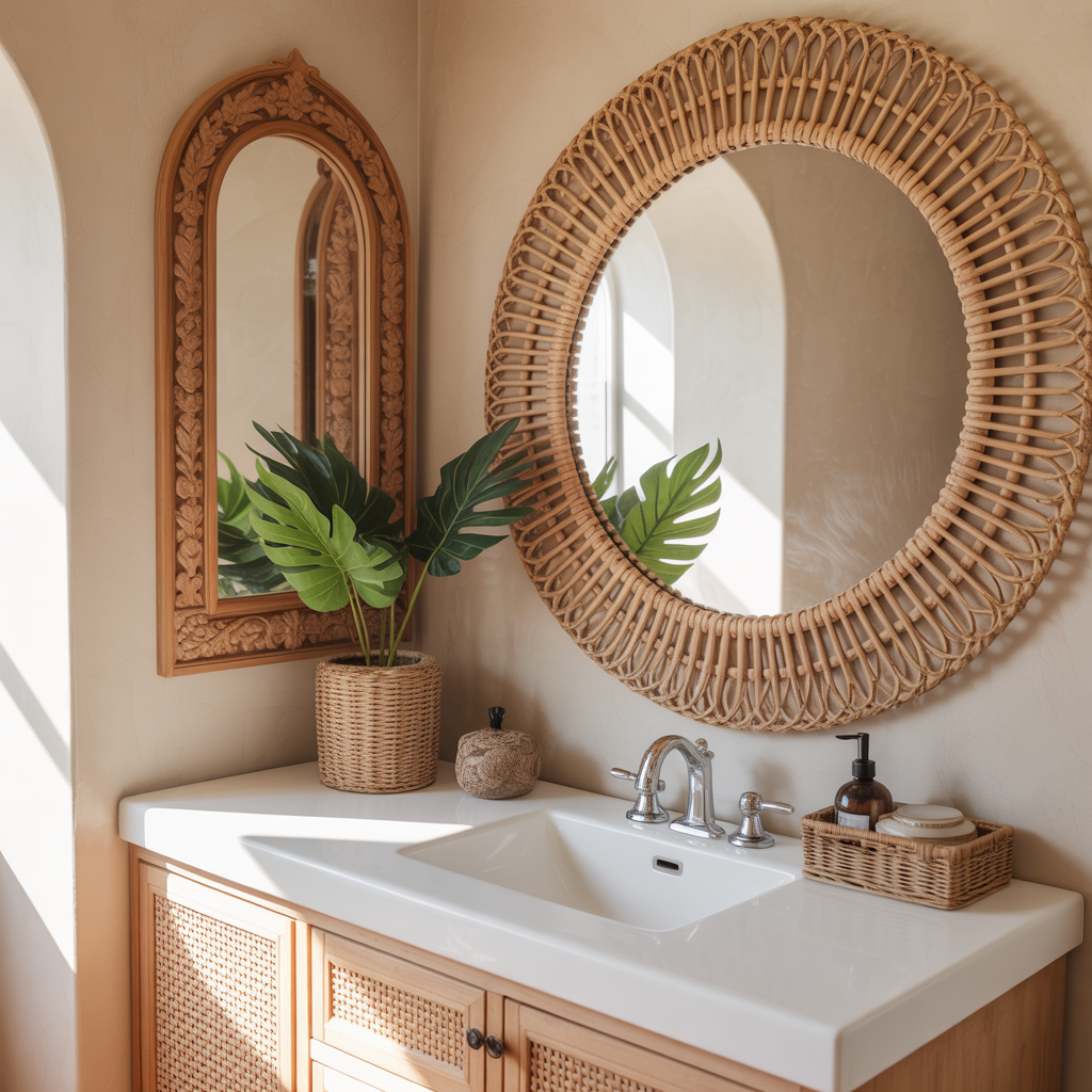 Statement Mirror Above the Sink