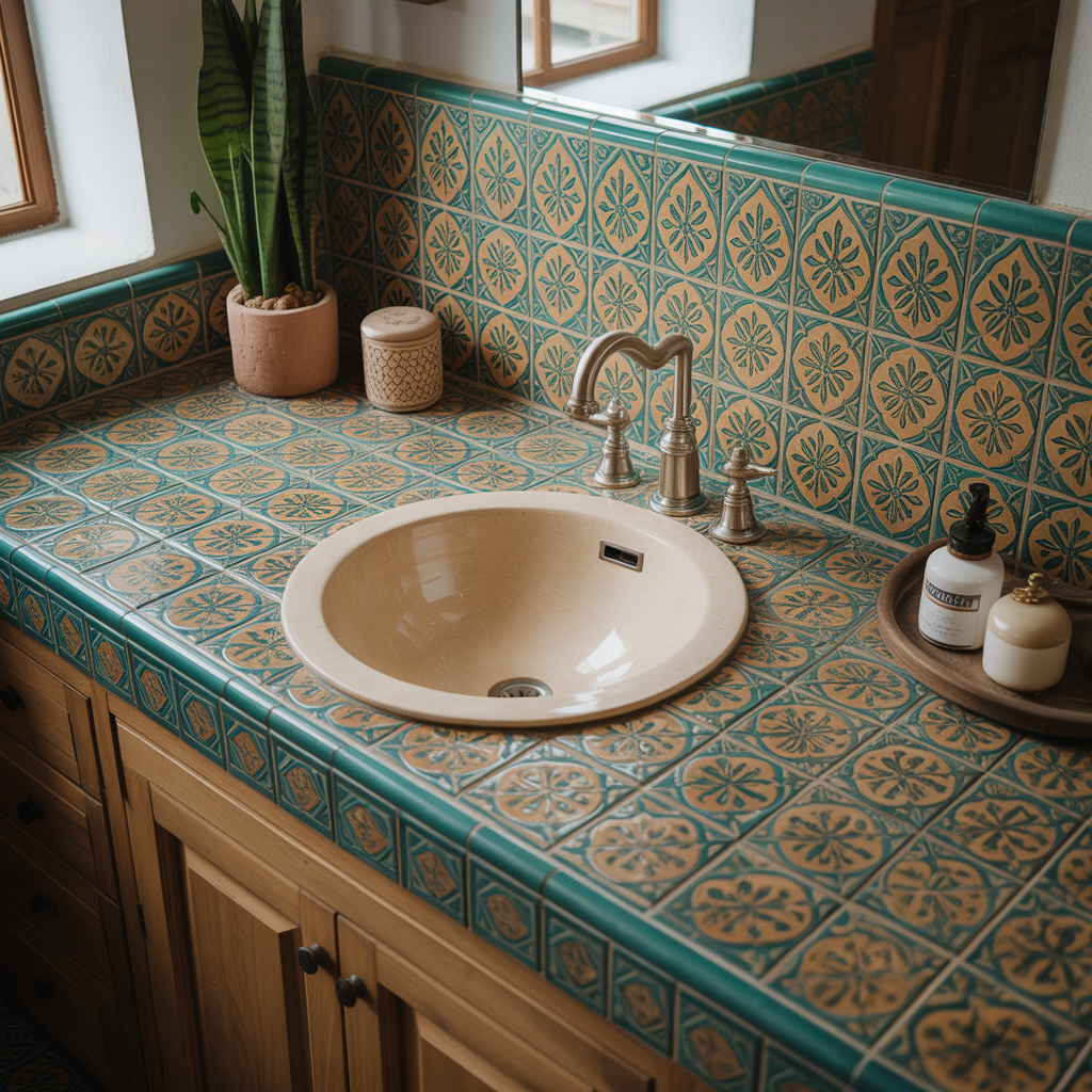 Moroccan-Inspired Tile Countertops