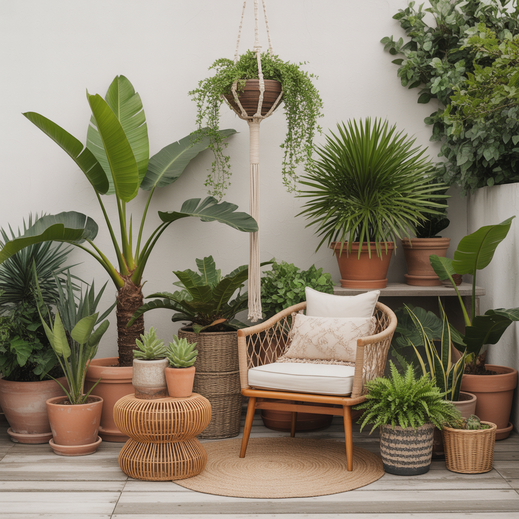 Abundance of Greenery and Potted Plants