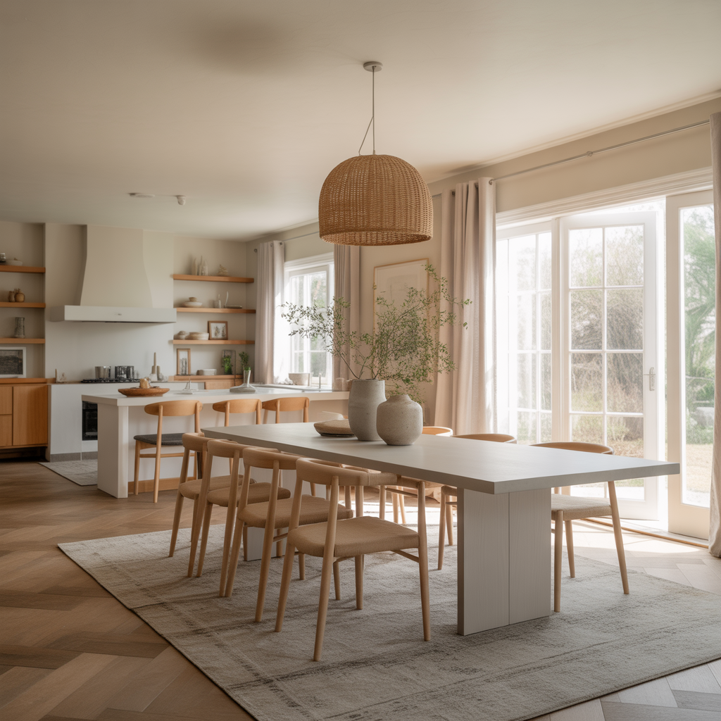 Neutral Dining Room: 20 Stunning Ideas for a Timeless and Elegant Space 10 Open-Concept Neutral Dining Room