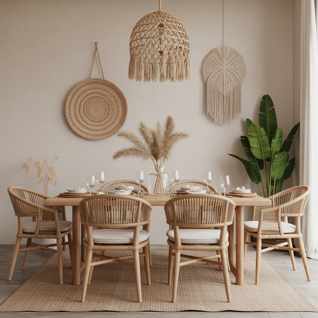 Neutral Dining Room: 20 Stunning Ideas for a Timeless and Elegant Space 11 Bohemian Neutral Dining Style