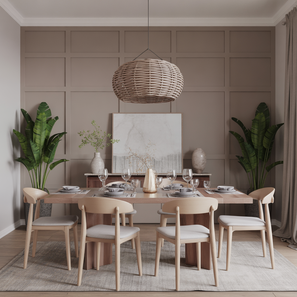 Neutral Dining Room: 20 Stunning Ideas for a Timeless and Elegant Space 13 Accent Wall in Subtle Neutrals