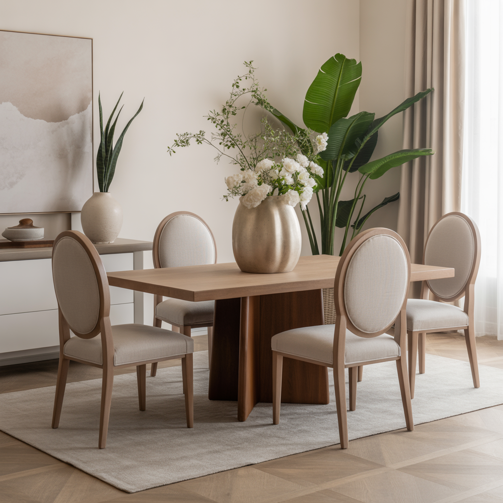 Neutral Dining Room: 20 Stunning Ideas for a Timeless and Elegant Space 18 Upholstered Neutral Dining Chairs