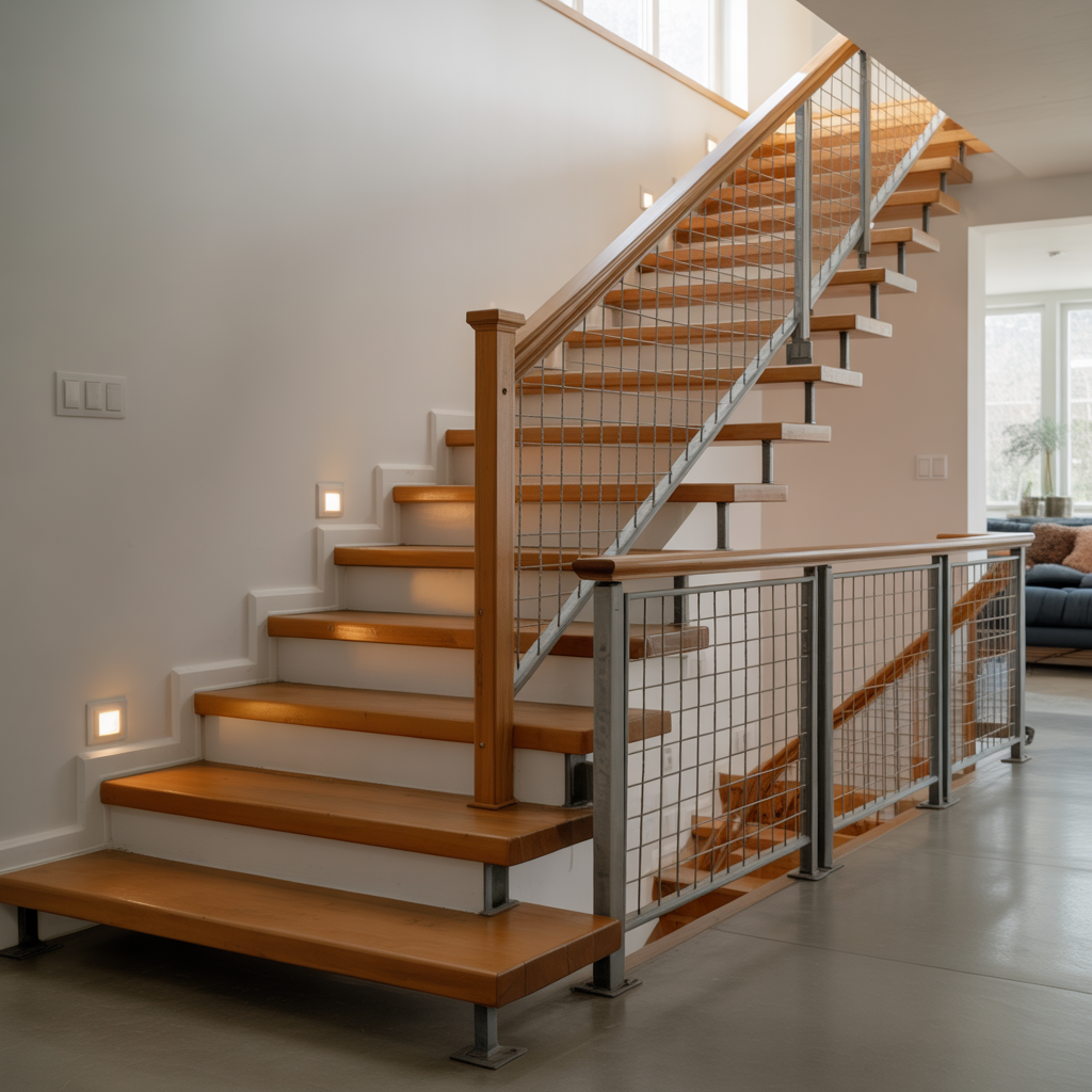 Floating Staircase: 20 Stunning Ideas to Elevate Modern Interiors 10 Open Riser Wooden Staircase