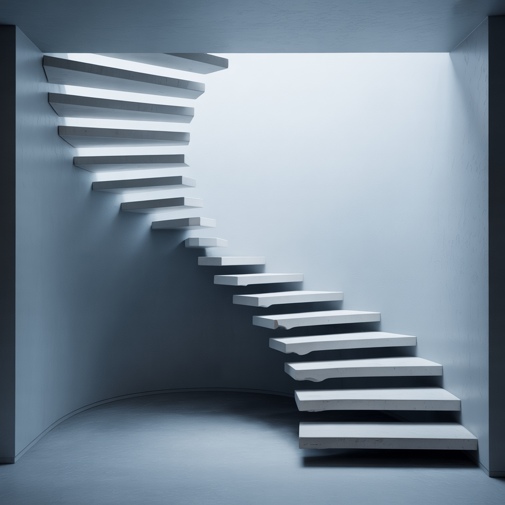 Floating Staircase: 20 Stunning Ideas to Elevate Modern Interiors 19 Artistic Floating Staircase with Custom Shapes