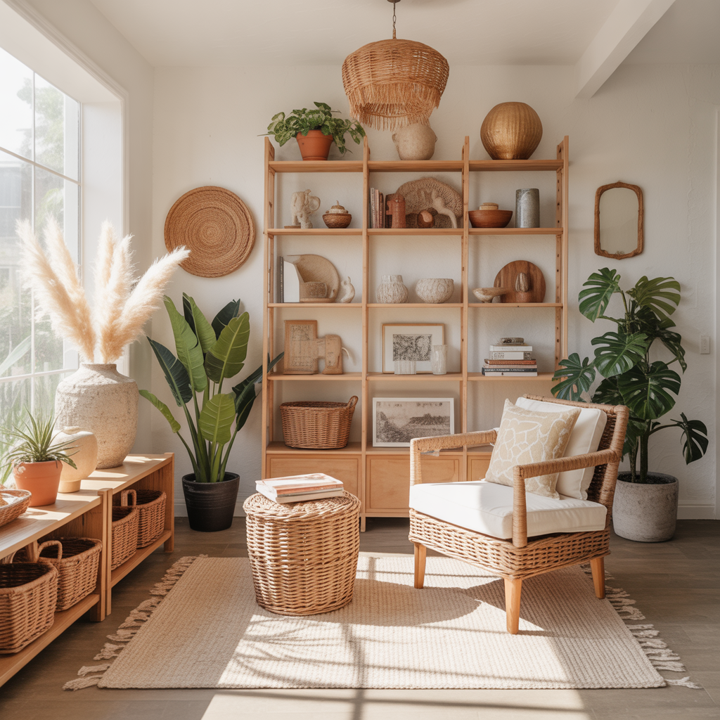 Boho Sunroom: 20 Inspiring Ideas to Create a Relaxed and Dreamy Space 18 Incorporate Handmade and Artisan Pieces
