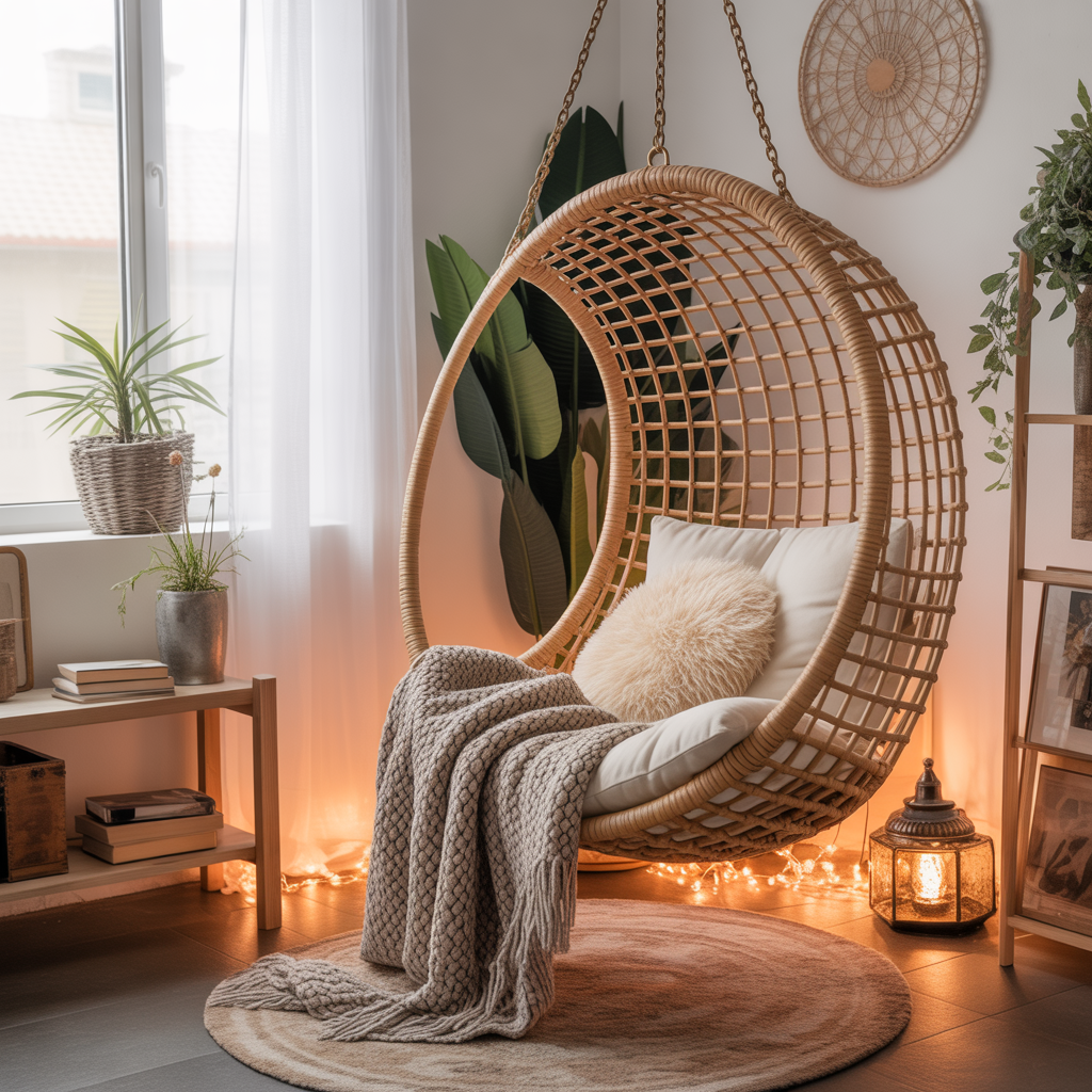Boho Reading Nook :20 Creative Ideas for Designing Reading Nook 2 Hanging Chair Escape