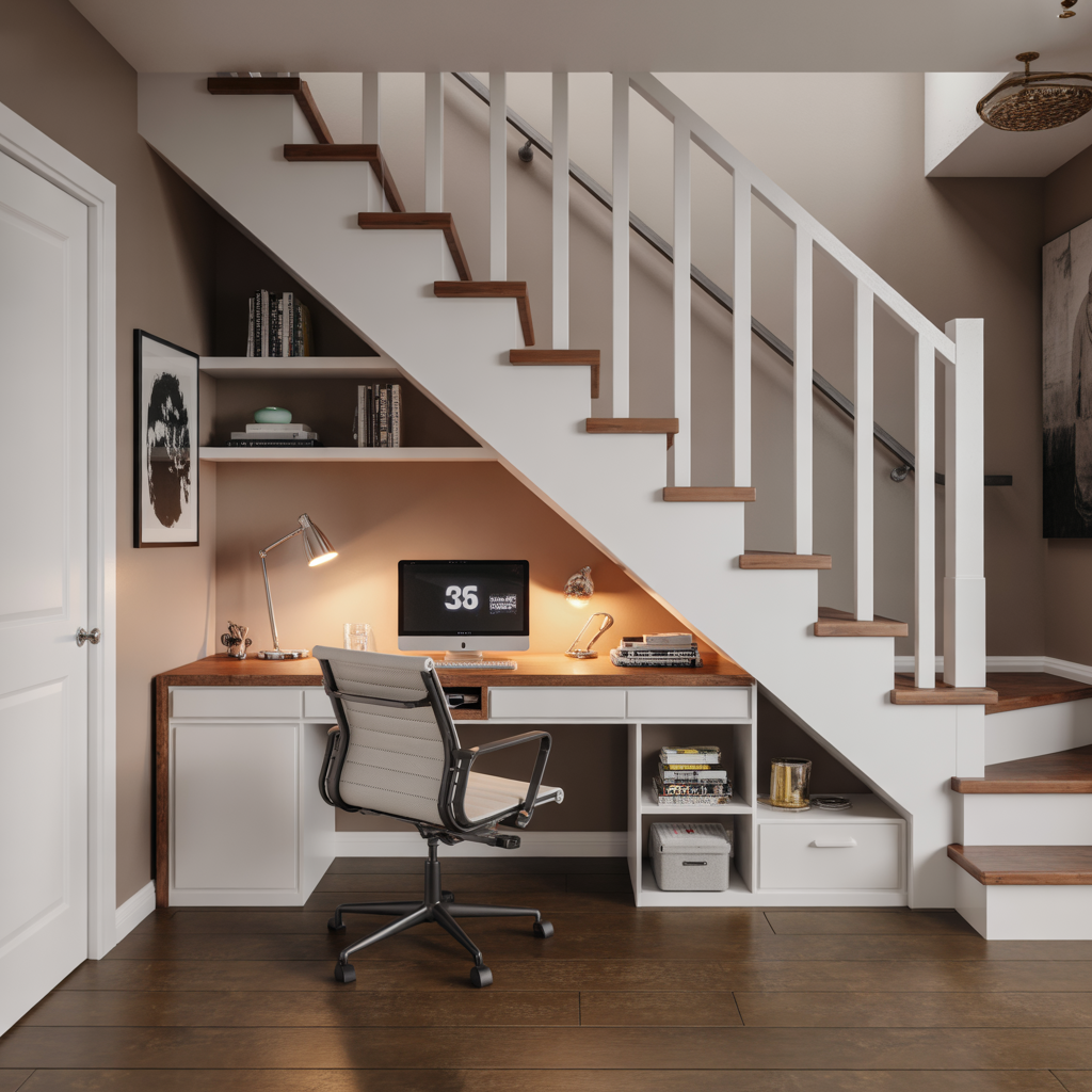 Storage Under Stairs: 20 Creative and Functional Ideas 4 Home Office Workspace