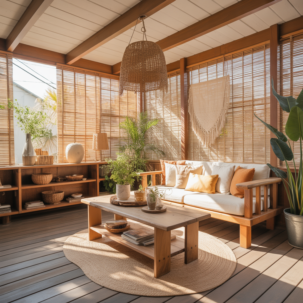 Boho Sunroom: 20 Inspiring Ideas to Create a Relaxed and Dreamy Space 6 Incorporate Natural Wood Elements