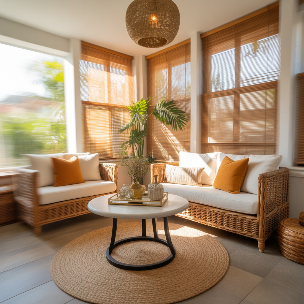 Boho Sunroom: 20 Inspiring Ideas to Create a Relaxed and Dreamy Space 15 Infuse Metallic Accents for Contrast