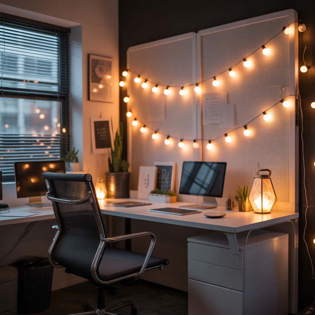 Layered Lighting with Fairy Lights and Lanterns