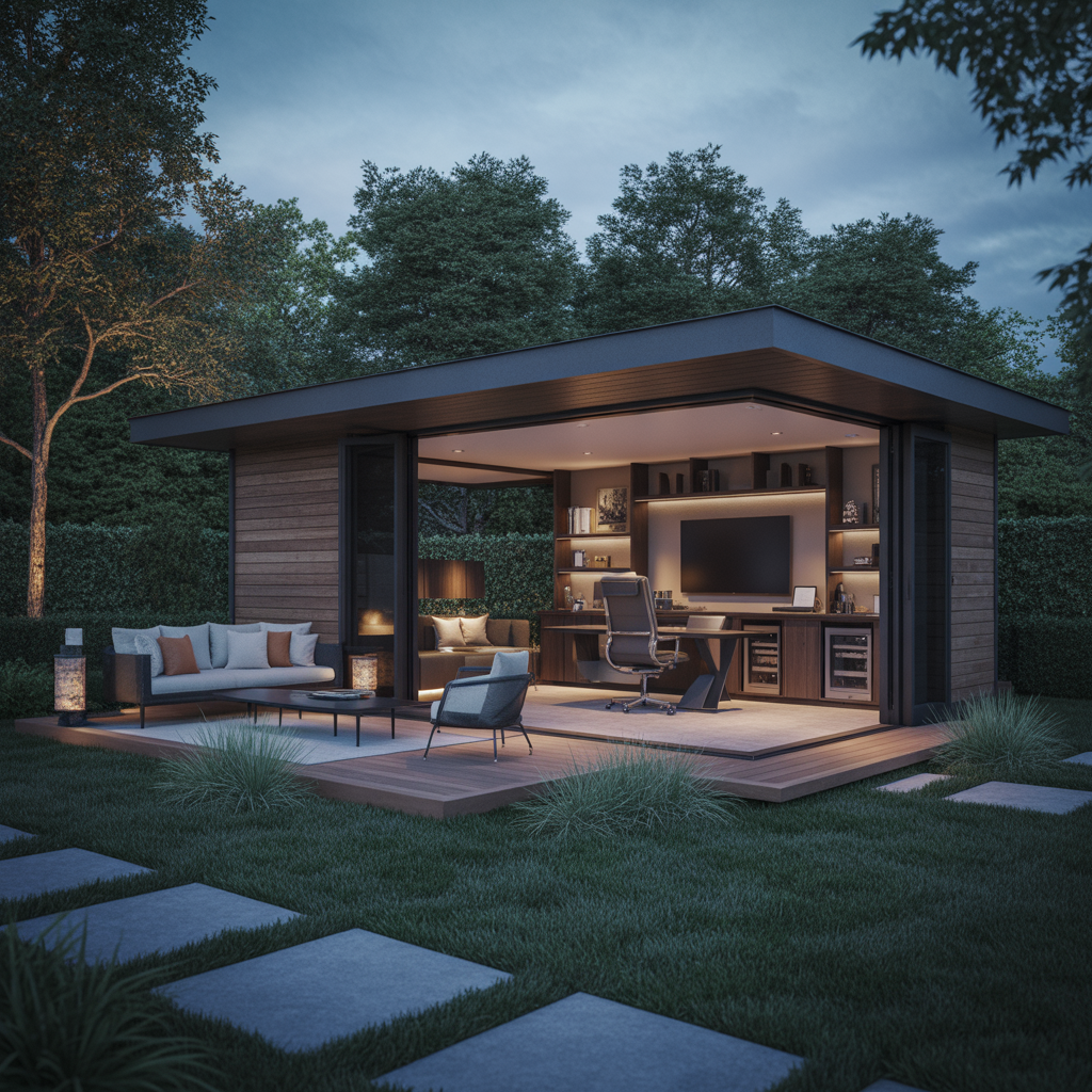 Backyard Office: 20 Creative Ideas to Build Your Dream Outdoor Workspace 19 Luxury Backyard Office Design