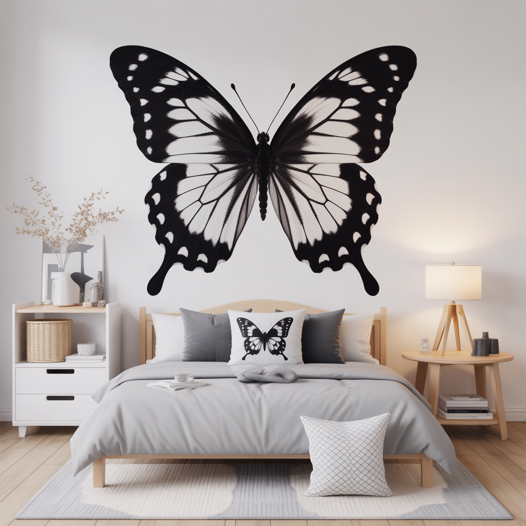 Minimalist Black and White Butterfly Theme