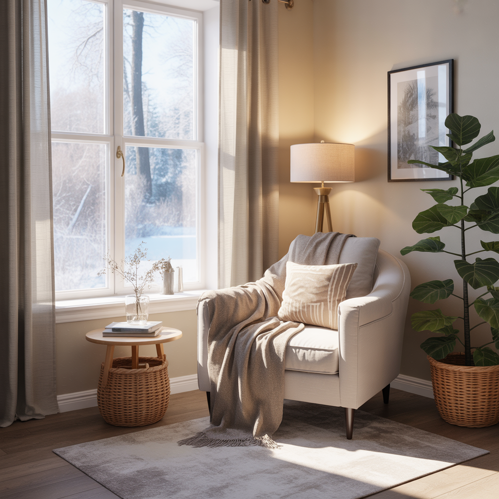 Cozy Winter Bedroom: 20 Beautiful Ideas to Create Warmth and Comfort 13 Reading Nook by the Window