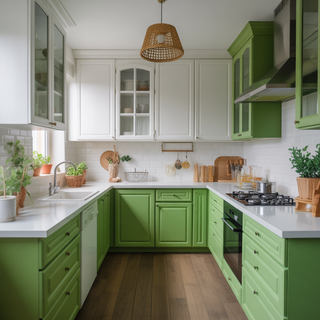Green Kitchen: 20 Inspiring Ideas to Transform Your Cooking Space 14 Pairing Green with White for a Fresh Look