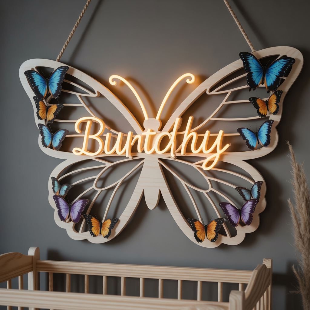 Personalized Butterfly Name Sign