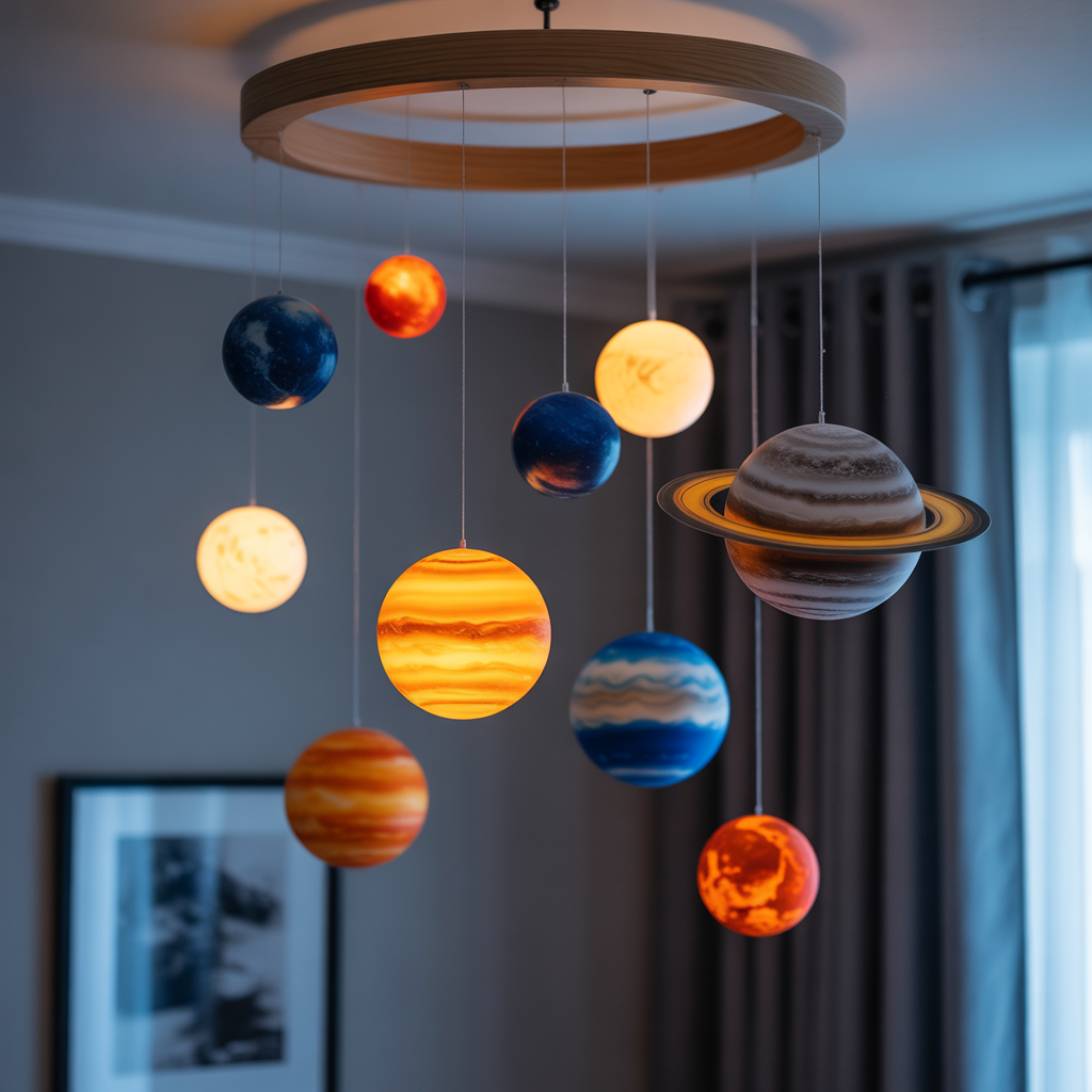 Planet Mobile Hanging from Ceiling