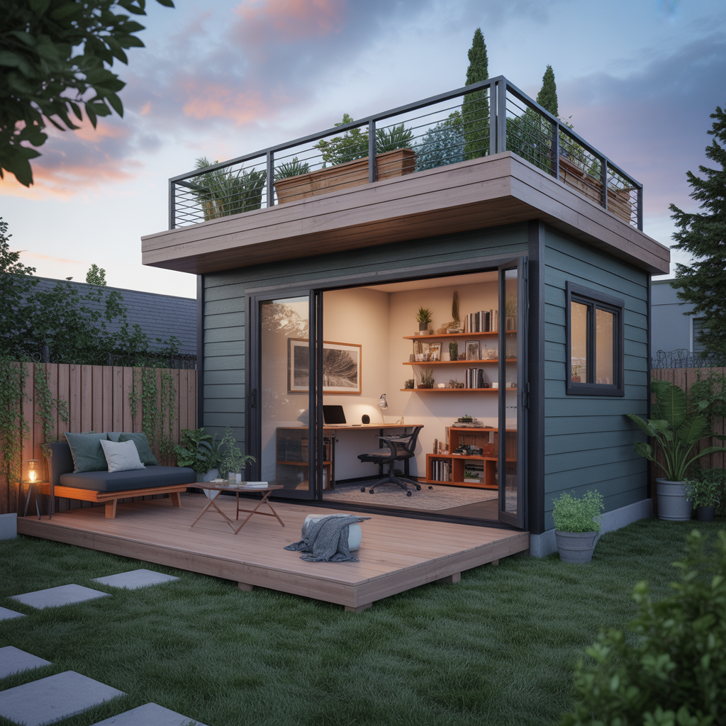 Backyard Office: 20 Creative Ideas to Build Your Dream Outdoor Workspace 7 Rooftop Deck Backyard