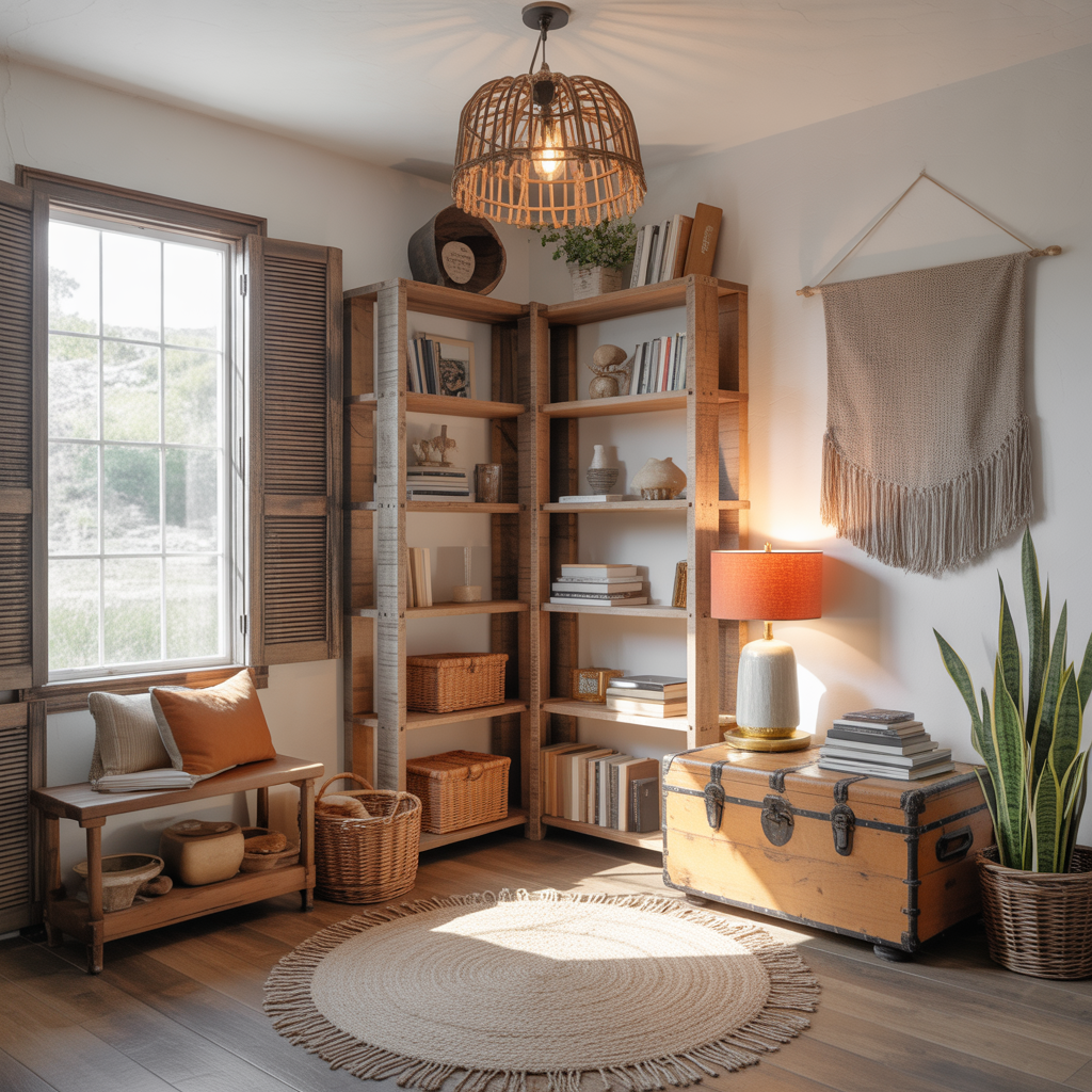 Boho Reading Nook :20 Creative Ideas for Designing Reading Nook 16 Rustic Boho Corner