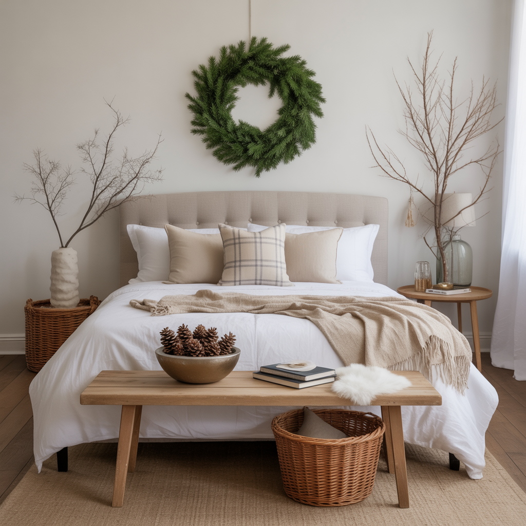 Cozy Winter Bedroom: 20 Beautiful Ideas to Create Warmth and Comfort 9 Seasonal Décor Accents