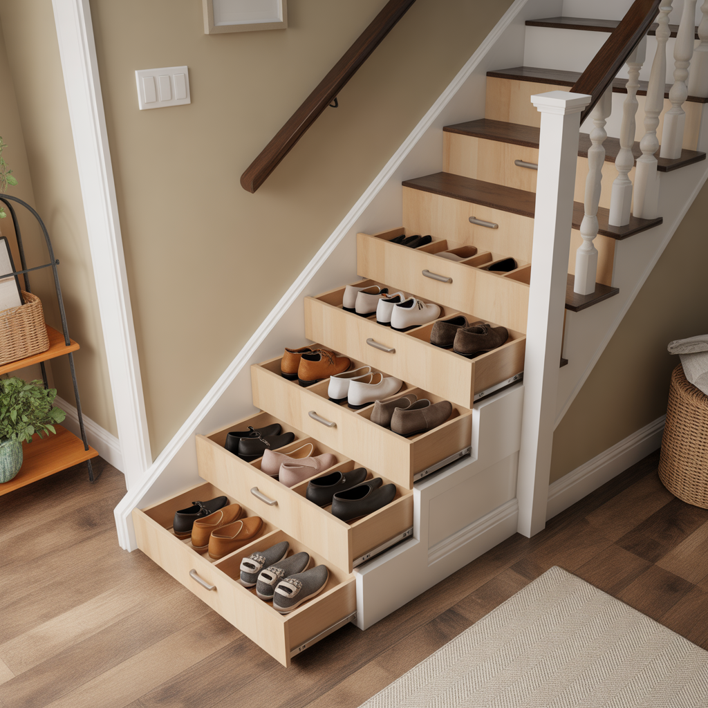 Storage Under Stairs: 20 Creative and Functional Ideas 6 Shoe Organizer for Busy Homes