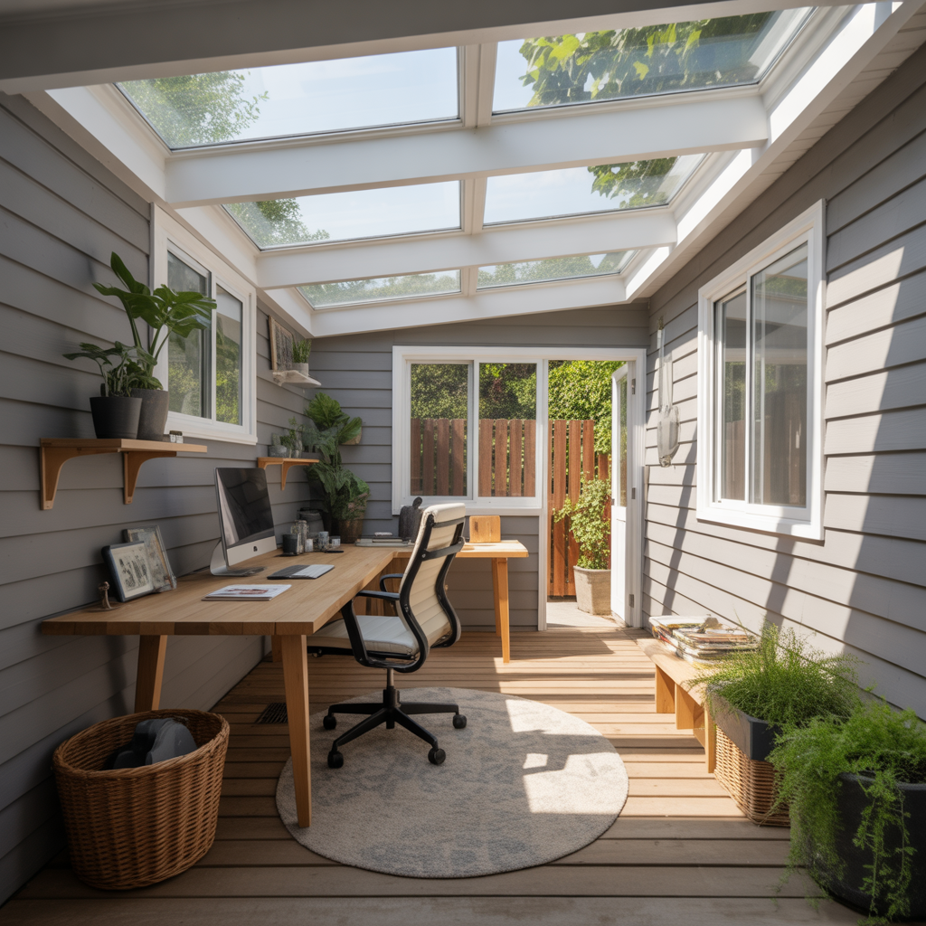 Backyard Office: 20 Creative Ideas to Build Your Dream Outdoor Workspace 13 Backyard Office with Skylights