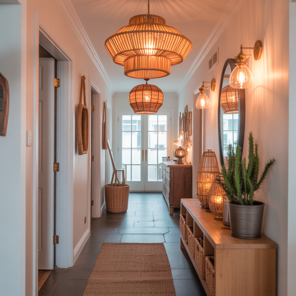 Boho Hallway: 20 Inspiring Ideas to Create a Free-Spirited Entryway 4 Statement Lighting with Personality