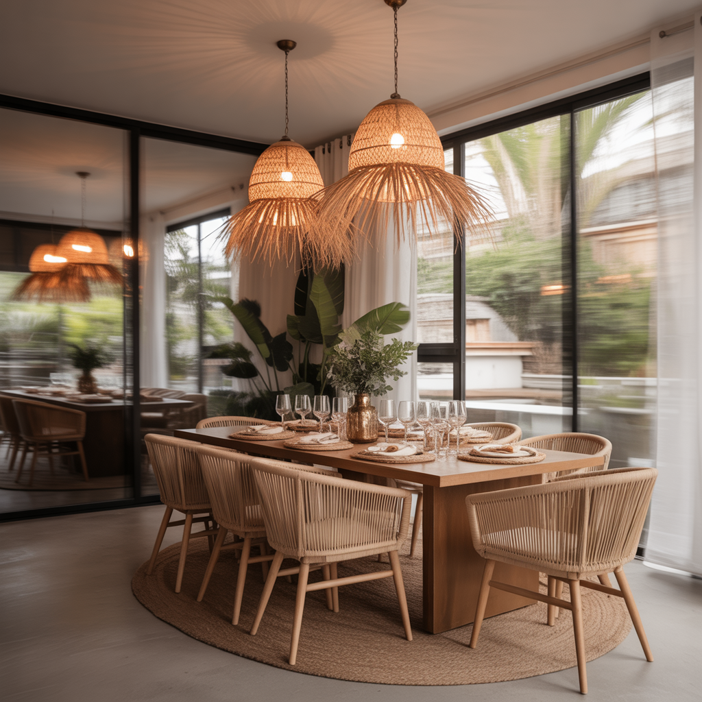 Statement Lighting with Natural Fixtures