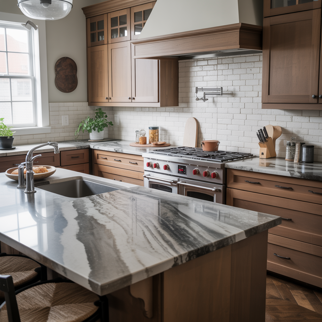 Earthy Kitchen: 20 Inspiring Ideas for a Natural and Grounded Space 2 Stone Countertops for Organic Appeal