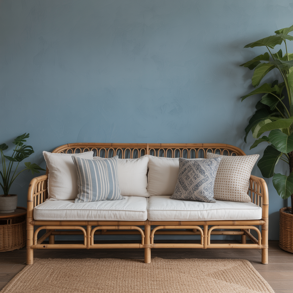 Sustainable Bamboo Couch with Organic Textiles