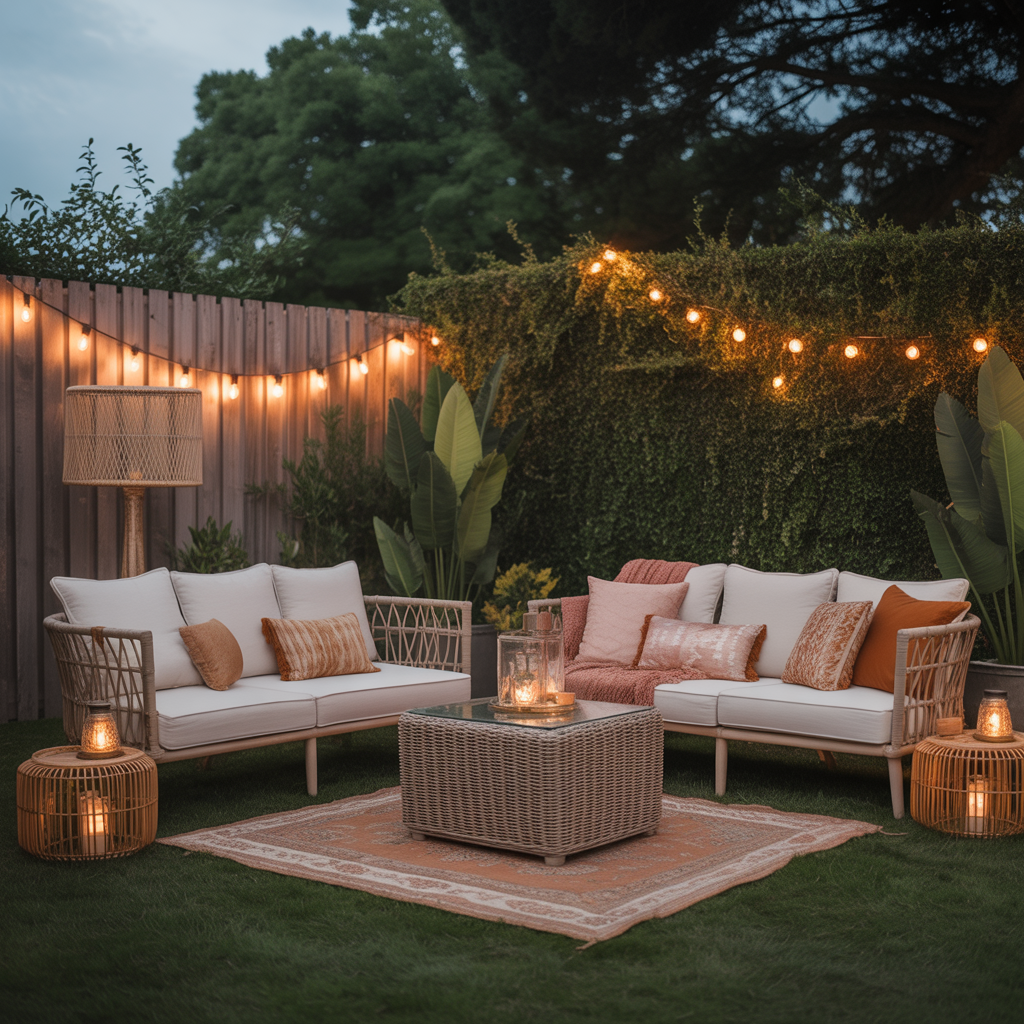 Outdoor Boho Couch with Weatherproof Fabrics