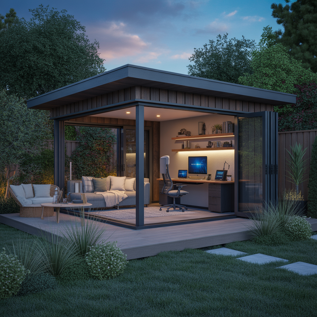 Backyard Office: 20 Creative Ideas to Build Your Dream Outdoor Workspace 14 High-Tech Smart Backyard Office