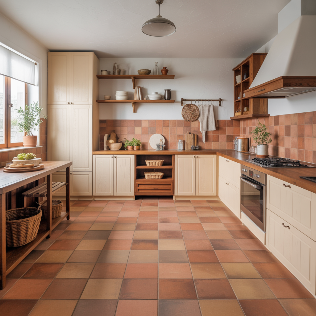 Earthy Kitchen: 20 Inspiring Ideas for a Natural and Grounded Space 6 Terracotta Tiles for Flooring